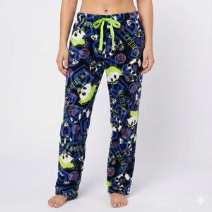 Coco Brands Cozy Blue & Black Beetlejuice Skulls Pajama Pants Sz S Loungewear